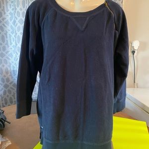 Ralph Lauren top navy 2X zipper on one shoulder